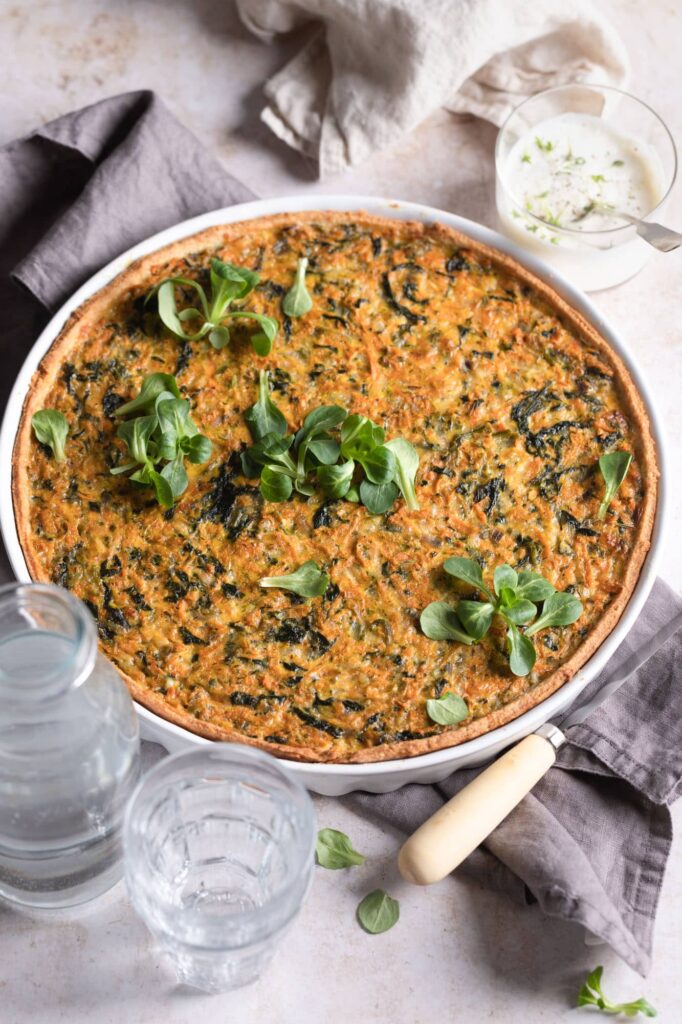 Süßkartoffel-Quiche mit Spinat | Genussfreude.at