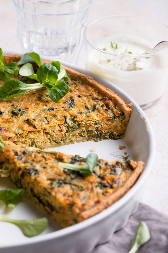 Süßkartoffel-Quiche mit Spinat | Genussfreude.at